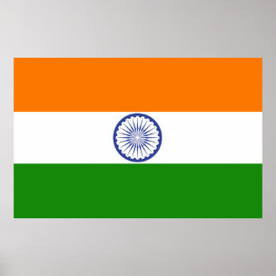 Medborgareflagga av Indien Ashoka Chakra Poster