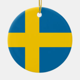 Medborgareflagga av sverigen julgransprydnad keramik