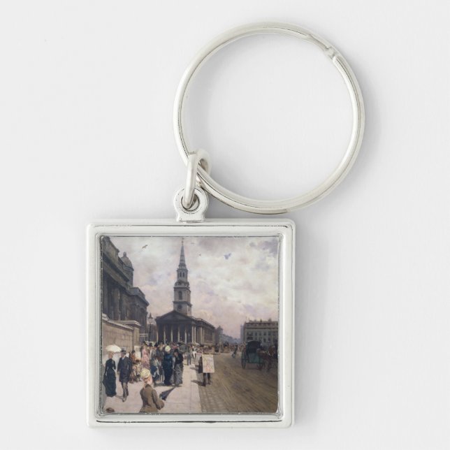 Medborgaregallerit, London Fyrkantig Silverfärgad Nyckelring (Framsidan)