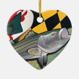 MedborgareRockfish av Maryland Julgransprydnad Keramik