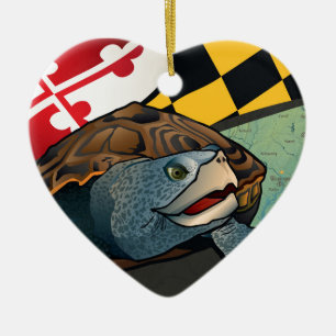 MedborgareTerrapin, Maryland sköldpadda Julgransprydnad Keramik