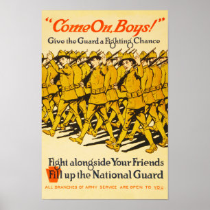 Medborgarevaktkom på propaganda för pojkar WWI Poster