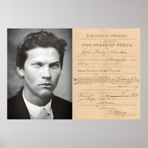 MEDBORGARSKAP FÖR TEXAS RESTORED - JOHN HARDIN POSTER