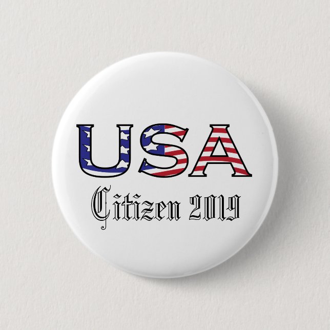 MedborgarskapårsUSA stars och stripes Knapp (Framsida)