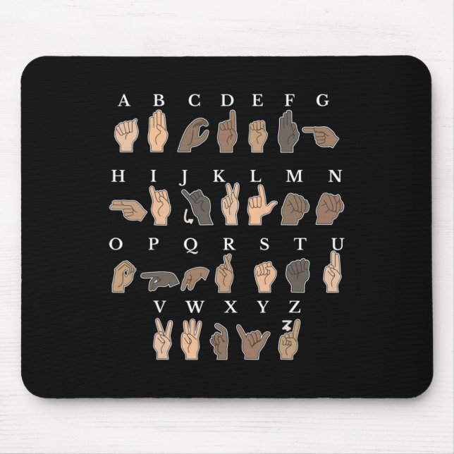 Meddela dövet för handsignering av ASL-handgreppet Musmatta (Framsidan)