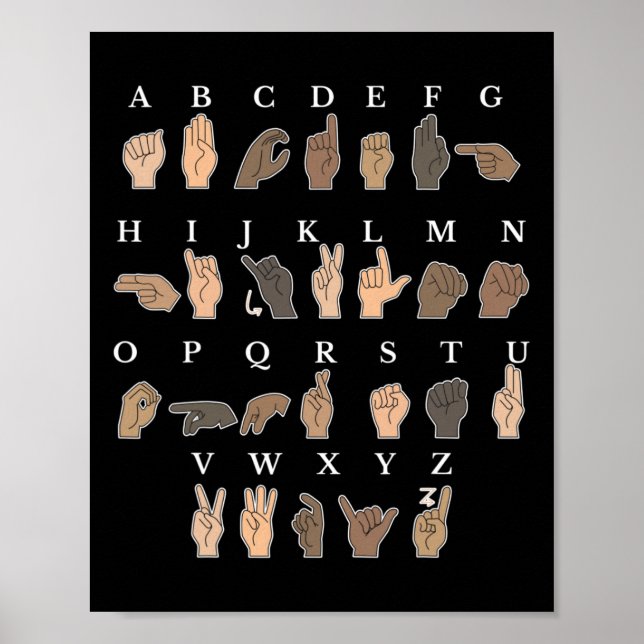 Meddela dövet för handsignering av ASL-handgreppet Poster (Framsidan)