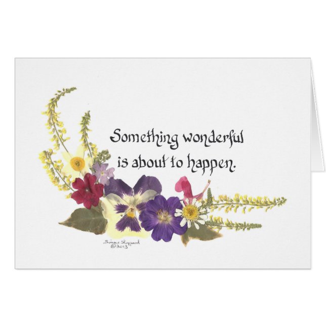 Meddela något speciellt eller hiss spritkort hälsningskort (Framsidan Horizontal)