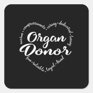 Meddela organ, donationer av organ, medvetenhet om fyrkantigt klistermärke