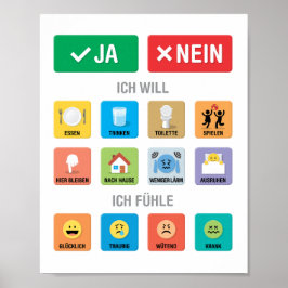 Meddelande 01 från tyska Autism AAC PECS-pekare Poster