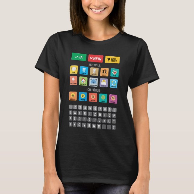 Meddelande 03 från tyska Autism AAC PECS-pekare T Shirt (Framsida)