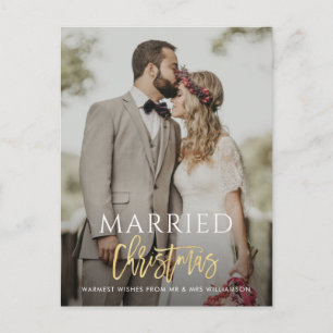 MEDDELANDE AV MARRIED CHRISTMAS bröllop Vykort