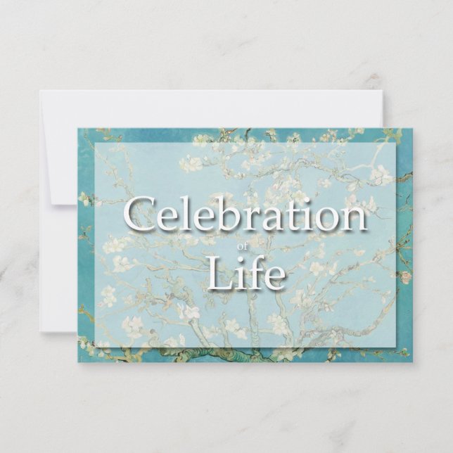 Meddelande för begravning för IrisesVan Gogh 4 Inbjudningar (Framsida)