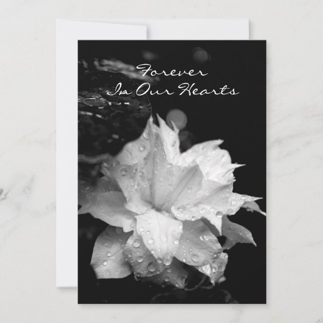 Meddelande för daggdroppar för Clematis 2a Inbjudningar (Framsida)