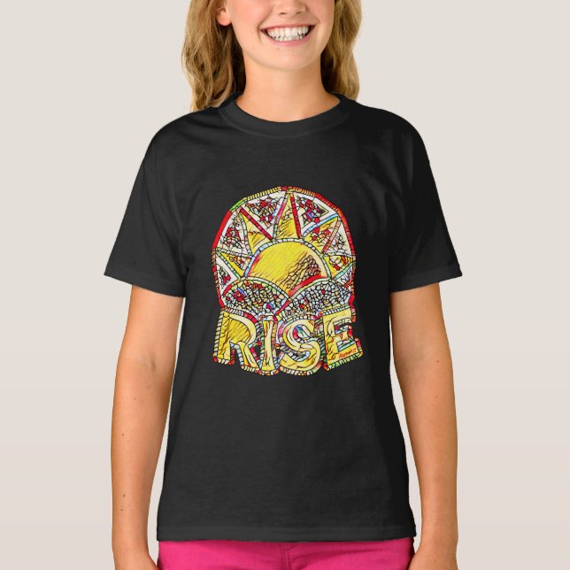 Meddelande för ~ för målat glasssollöneförhöjning tee shirt (Framsida)