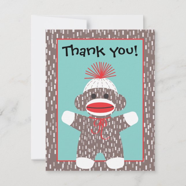 Meddelande för kort för babysock monkeytackkort (Framsida)