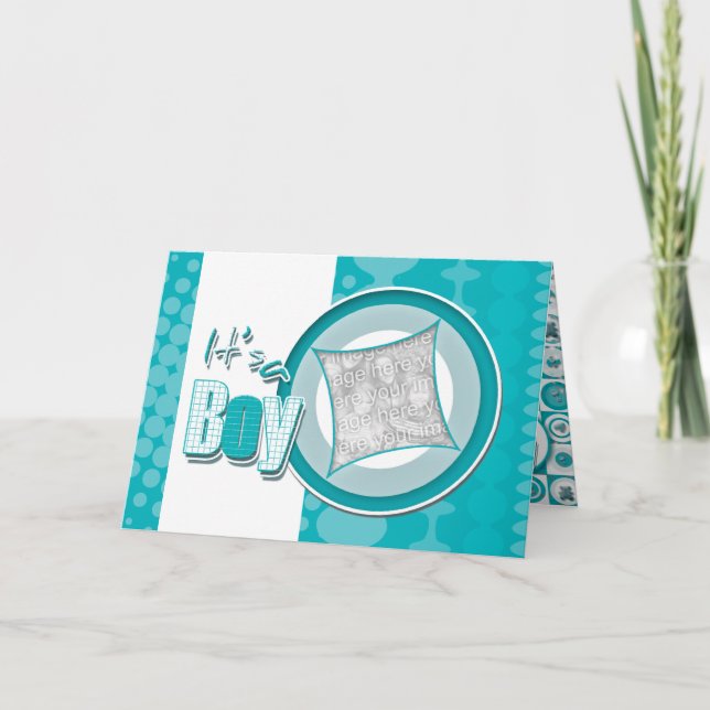 Meddelande för kort för pojkefödelsefoto (Framsida)
