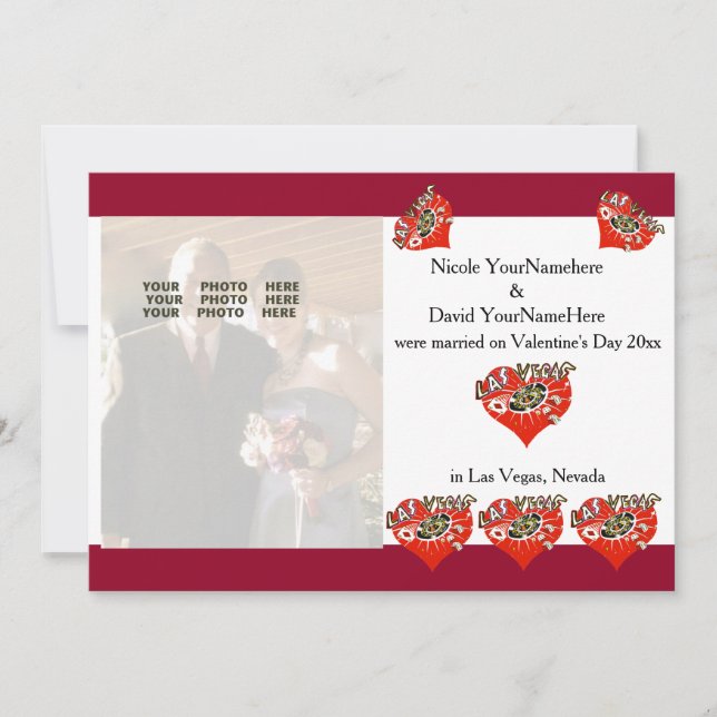 Meddelande för Las Vegas valentinbröllop (Framsida)