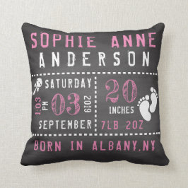 Meddelande för svart tavlaflickafödelse kudde