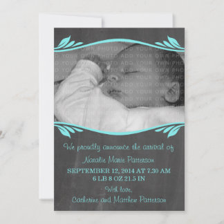 Meddelande från Aqua Elegant Chalkboard Baby