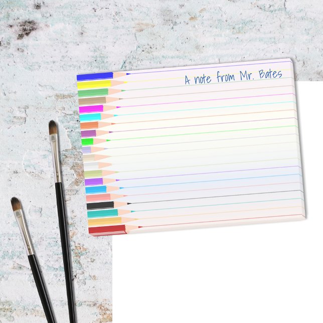 Meddelande från Art Teacher Personlig Sticky Notes Post-it Block (Note from art teacher sticky notes 🎨)