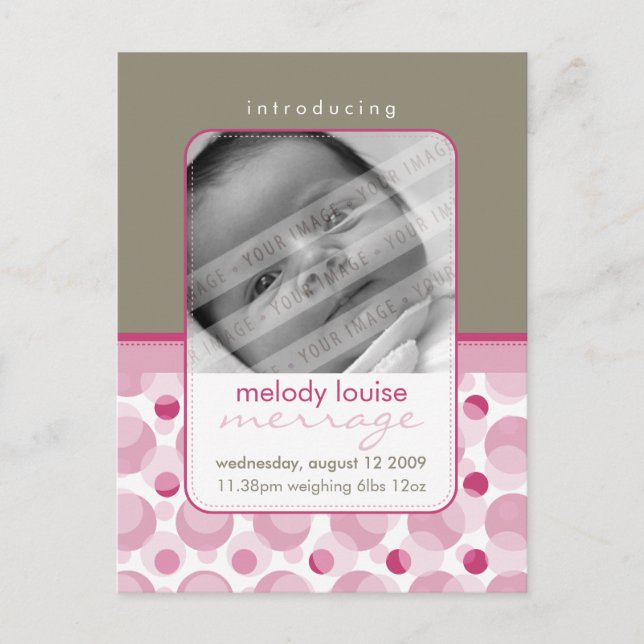 MEDDELANDE FRÅN baby: hej baby 9 Vykort (Framsida)