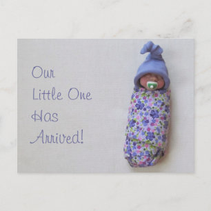 Meddelande från baby: Polymer Clay Baby Vykort