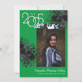 Meddelande från Black Ro Grönt Gothic Studenten Inbjudningar