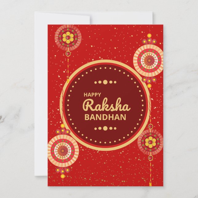 Meddelande från Bright Red och guld Raksha Bandhan (Framsida)