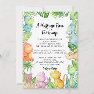 Meddelande från Bump Dinosaur Baby Shower Card Inbjudningar