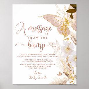 Meddelande från bump guld-fjäril poster