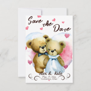Meddelande från Cute Bear Bröllop spara datum