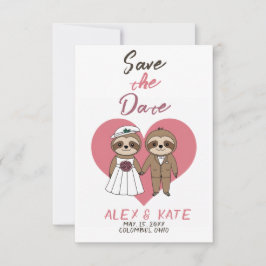 Meddelande från Cute Sloth Bröllop spara datum