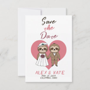 Meddelande från Cute Sloth Bröllop spara datum