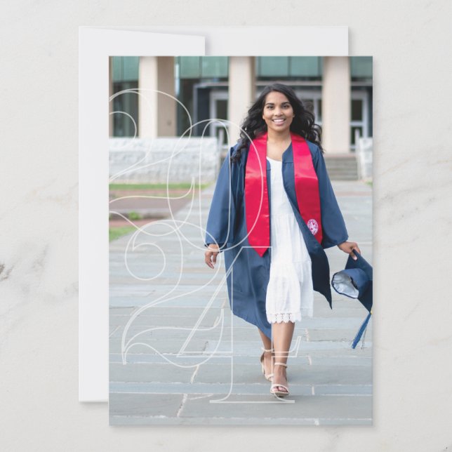 Meddelande från det blå segelfotot-Studenten-flagg Inbjudningar (Framsida)