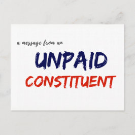 Meddelande från ett obetalt vykort för väljare