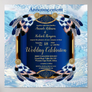 Meddelande från Exotic Blue Parrot bröllop Poster