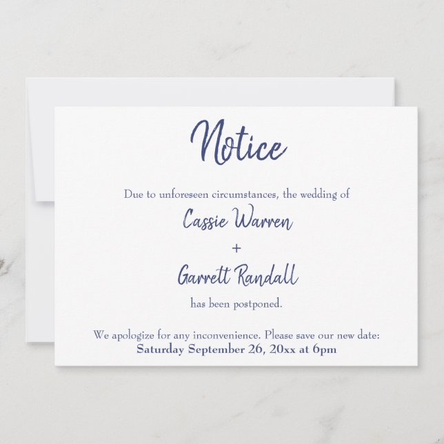 Meddelande från flottan Vit uppskjutet Bröllop Inbjudningar (Framsida)