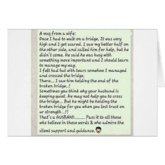 Meddelande från fru hälsningskort