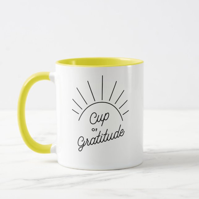 Meddelande från Gratitude Sunshine Modern Anpassni Mugg (Vänster)