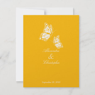 Meddelande från Gult Butterflies Bröllop Inbjudningar