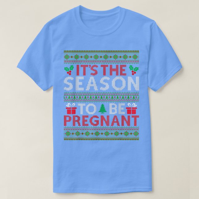 Meddelande från Jul - Ugly Sweater Gravid Baby T Shirt (Design framsida)