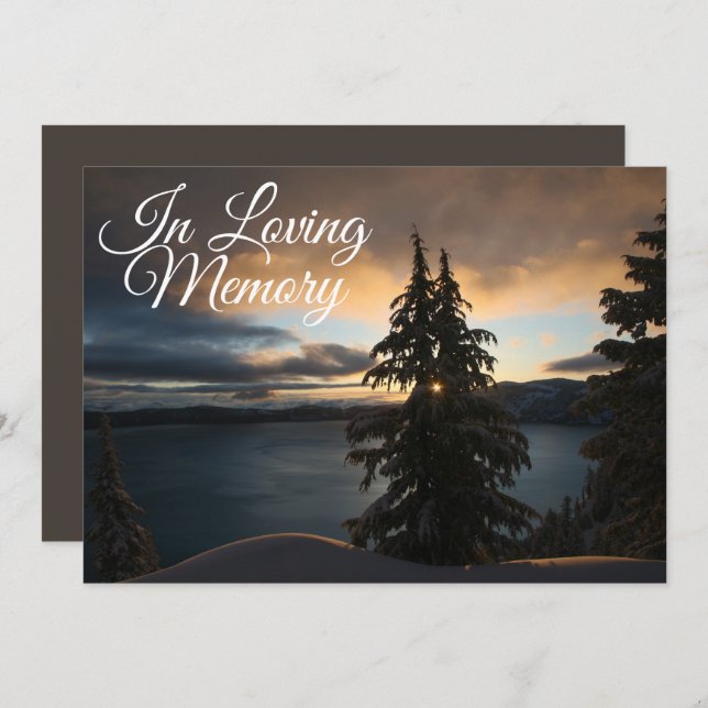 Meddelande från Lakeside Sunrise Memorial Service Inbjudningar (Fram/baksida)