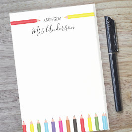 Meddelande från Lärarens regnbågspennor Post-it Block