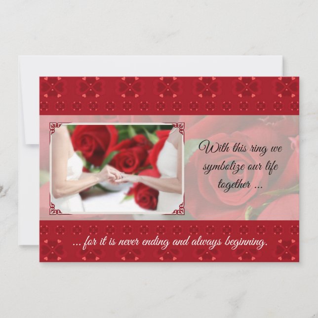 Meddelande från lesbisk Bröllop civila union (Framsida)