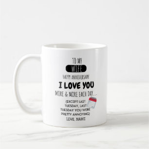 Meddelande från Make till frun Humor på årsdagen Kaffemugg