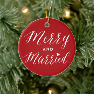 Meddelande från Merry & Married Photo Helgdag Bröl Julgransprydnad Keramik