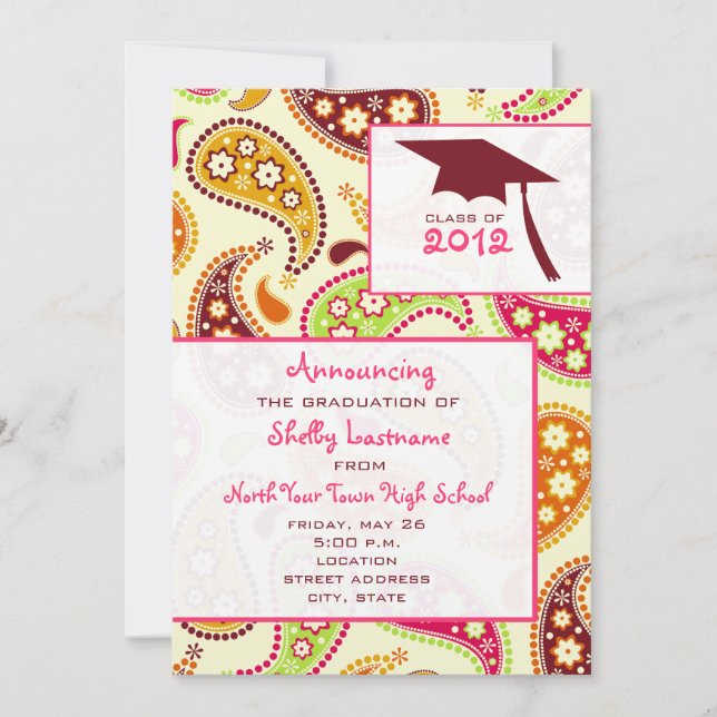 Meddelande från Paisley Studenten 2012 Inbjudningar (Framsida)