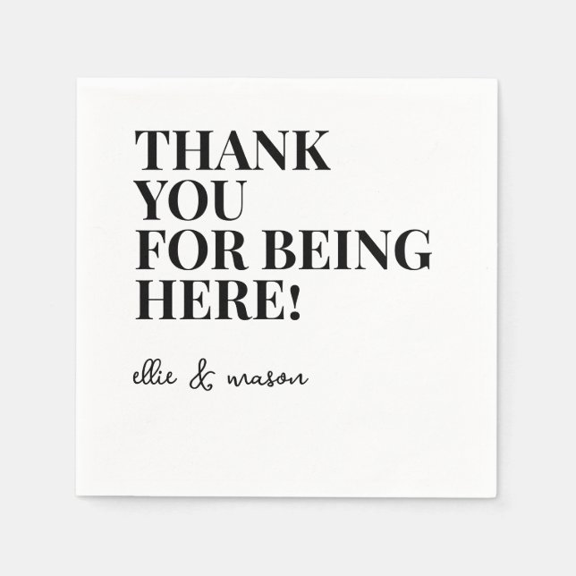 Meddelande från paret | BRÖLLOP FÖRLOVNINGSFEST Pappersservett (Framsidan)