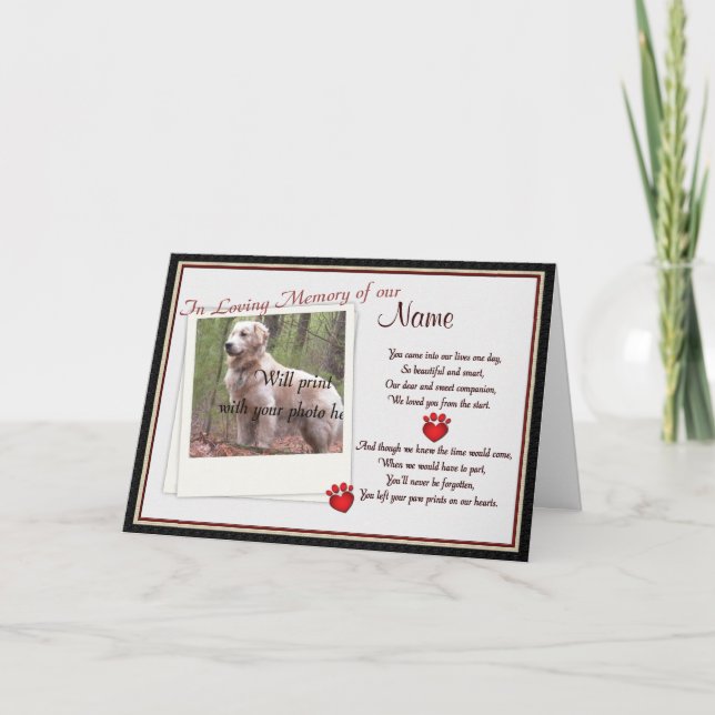 Meddelande från Pet Memorial Tass avtryck - Hund C (Framsida)
