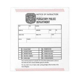 Meddelande från polisen anteckningsblock